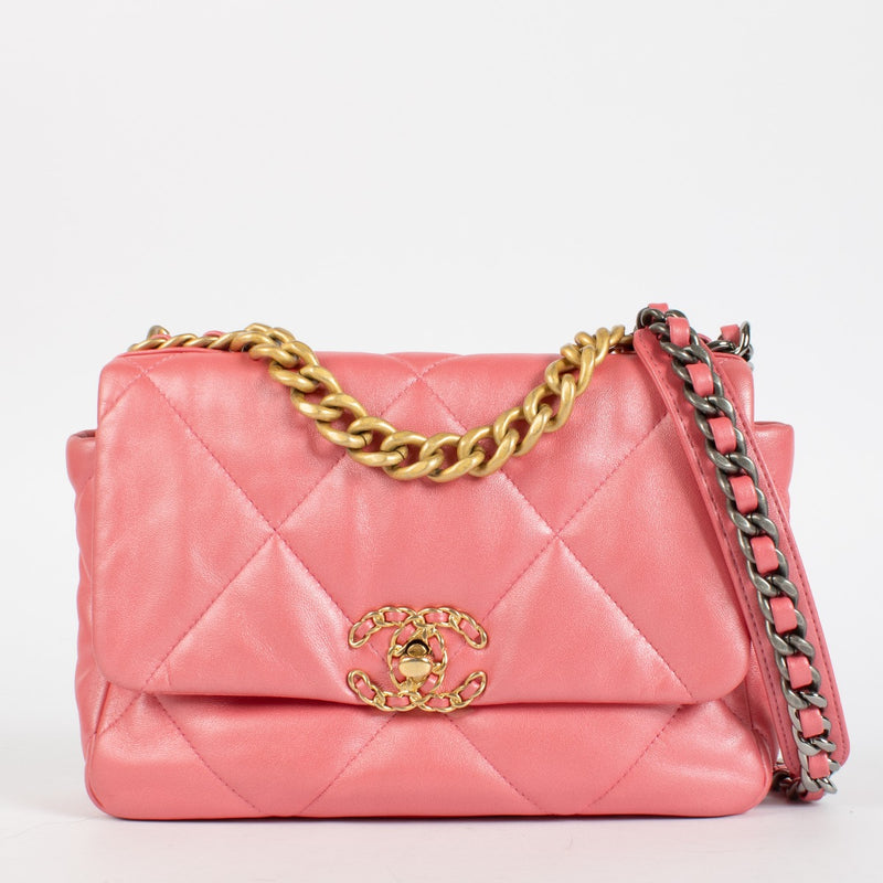 Chanel Pearly Pink Lambskin Small Chanel 19 Bag