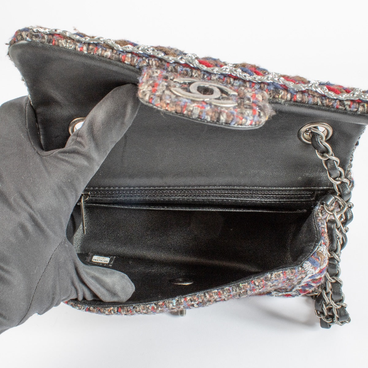 shop 100% authentic second hand Chanel Multicolor Silver Mini Tweed Flap Bag on Labellov.com