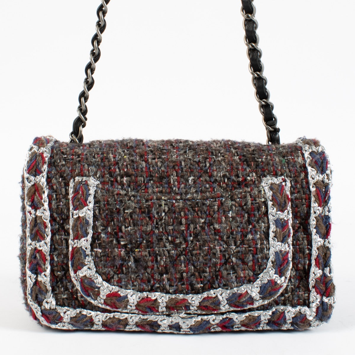 shop 100% authentic second hand Chanel Multicolor Silver Mini Tweed Flap Bag on Labellov.com