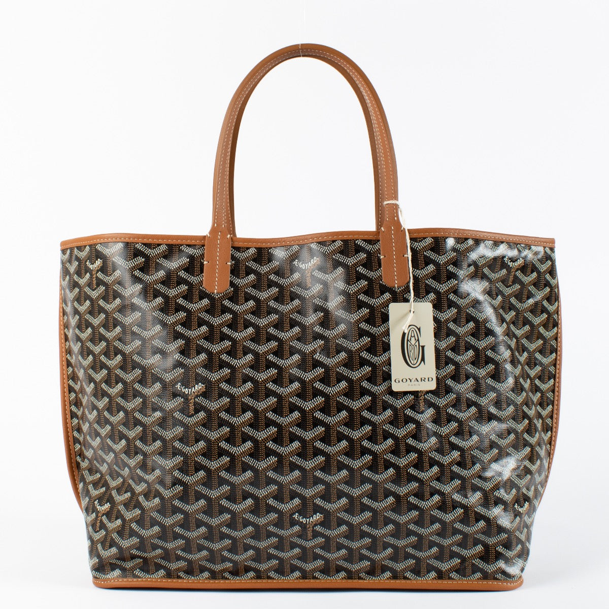 Shop safe online at Labellov in Antwerp, Brussels and Knokke this 100% authentic second hand Goyard Cognac Goyardine Canvas Small Anjou Tote. Veilig online tweedehands authentieke Goyard Cognac Goyardine Canvas Small Anjou Tote kopen bij Labellov.