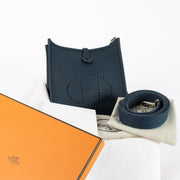 authentic preloved Hermès Evelyne 16 Clemence Sangle Blue De Prusse PHW on Labellov.com