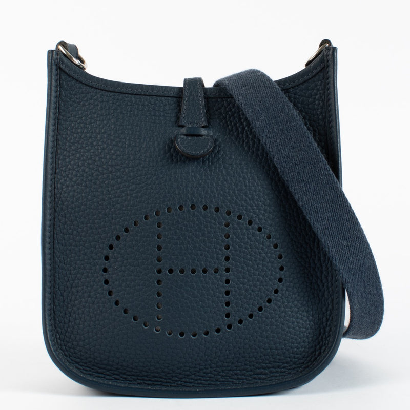 authentic preloved Hermès Evelyne 16 Clemence Sangle Blue De Prusse PHW on Labellov.com