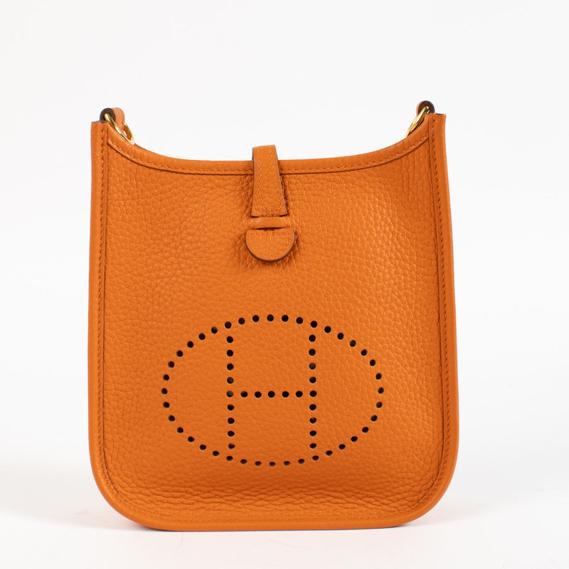 Authentic pre-loved Hermès Evelyne 16 Orange Clemence GHW on Labellov.com