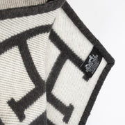 authentic preloved Hermès Avalon Throw Blanket in Gris Foncé / Écru on Labellov.com