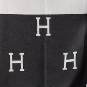 authentic preloved Hermès Avalon Throw Blanket in Gris Foncé / Écru on Labellov.com