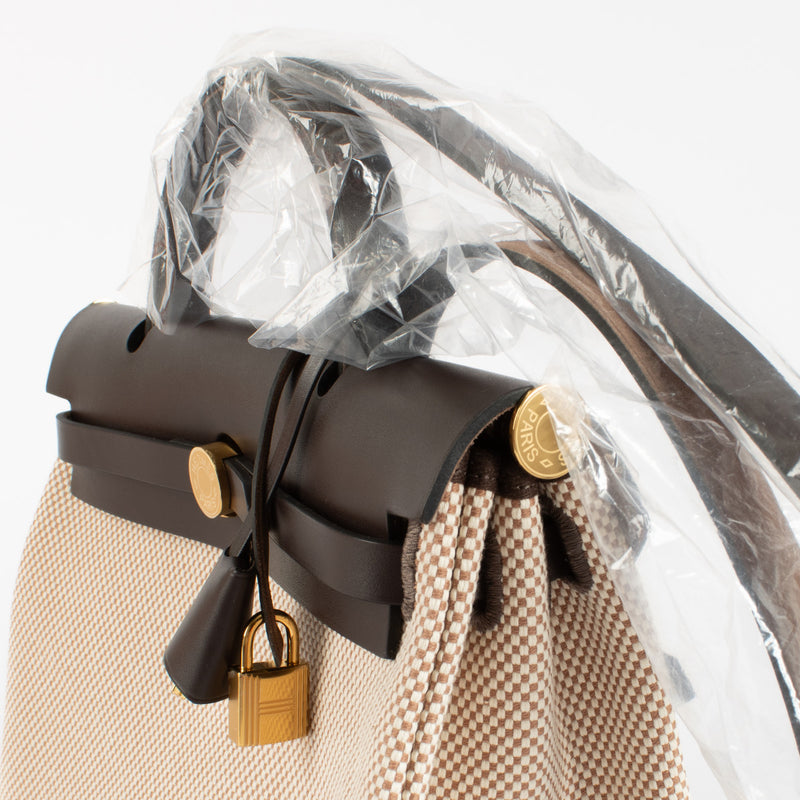 Hermès Herbag Zip 31 Ecru/Beige/Ebene Criss Viking/Hunter GHW