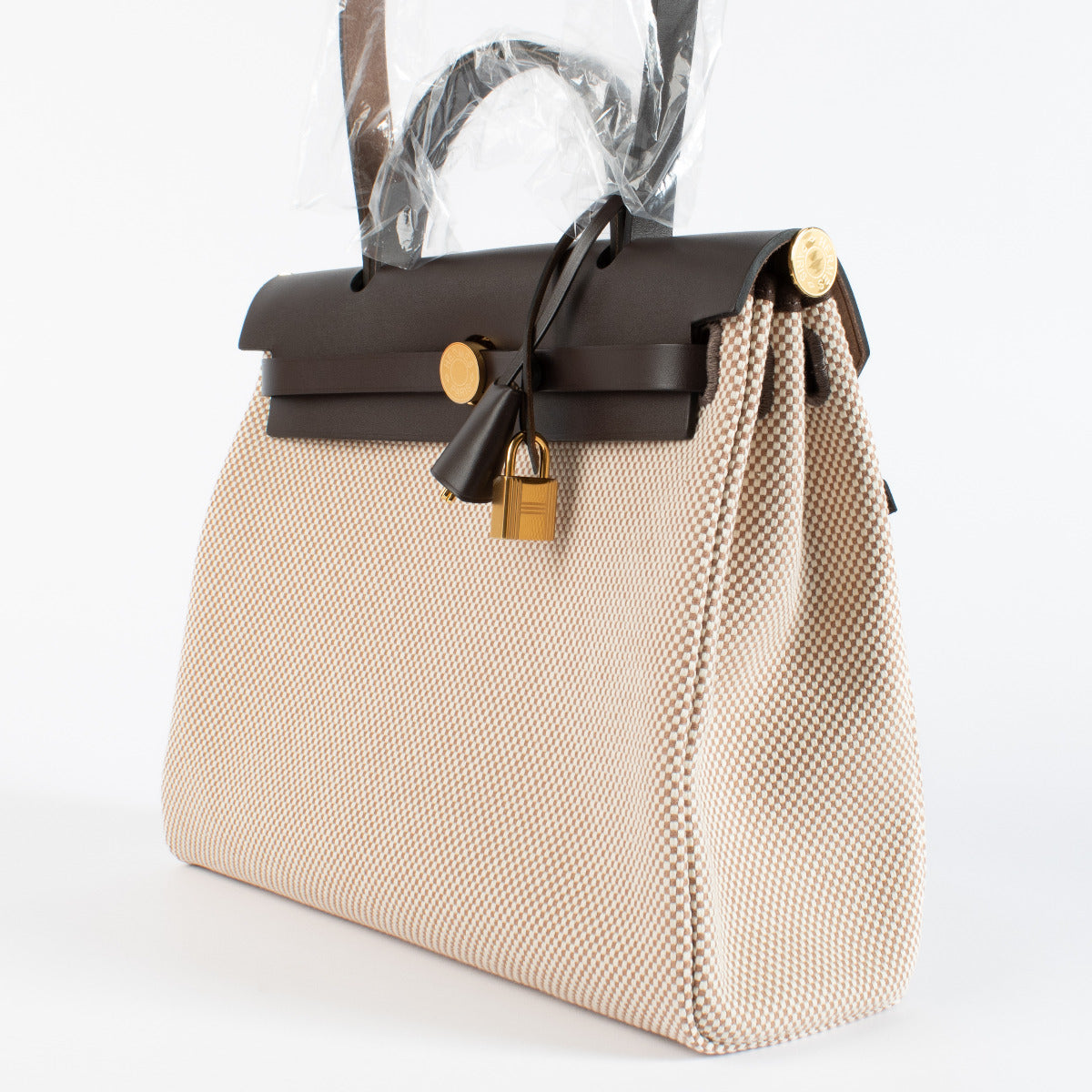 Hermès Herbag Zip 31 Ecru/Beige/Ebene Criss Viking/Hunter GHW