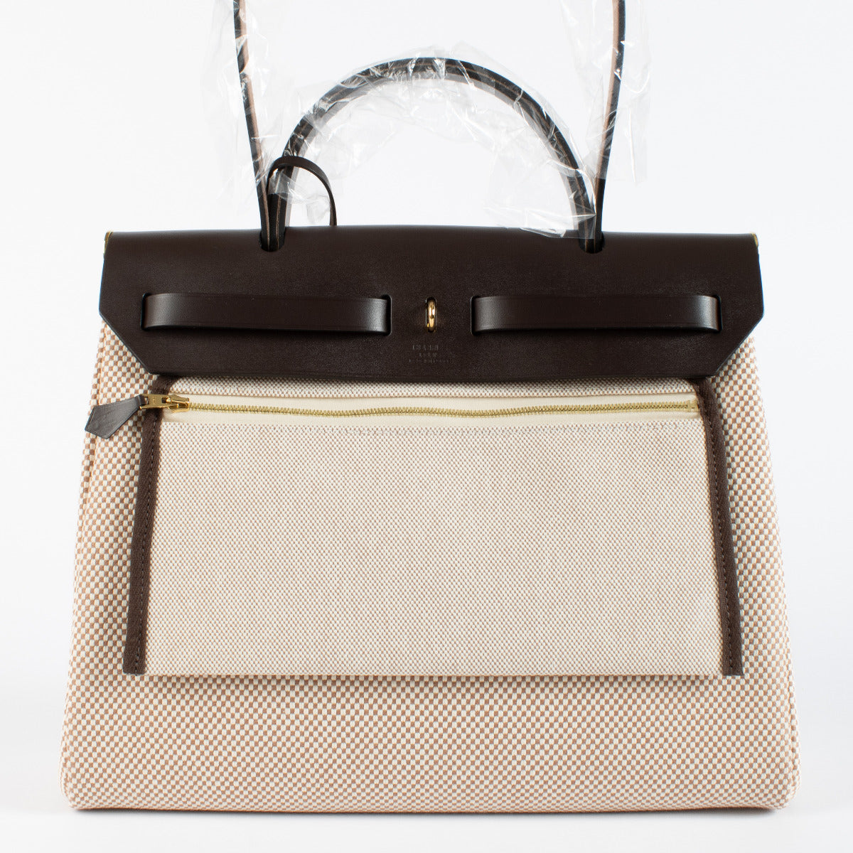 Hermès Herbag Zip 31 Ecru/Beige/Ebene Criss Viking/Hunter GHW