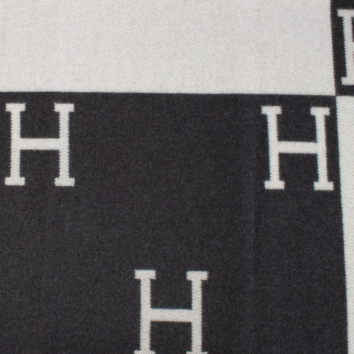 authentic preloved Hermès Avalon “Gris Foncé” Throw Blanket on Labellov.com