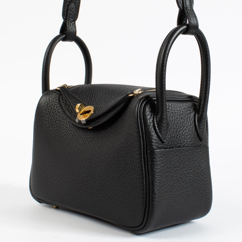 shop 100% authentic second hand Hermès Lindy Mini Black Clemence GHW on Labellov.com