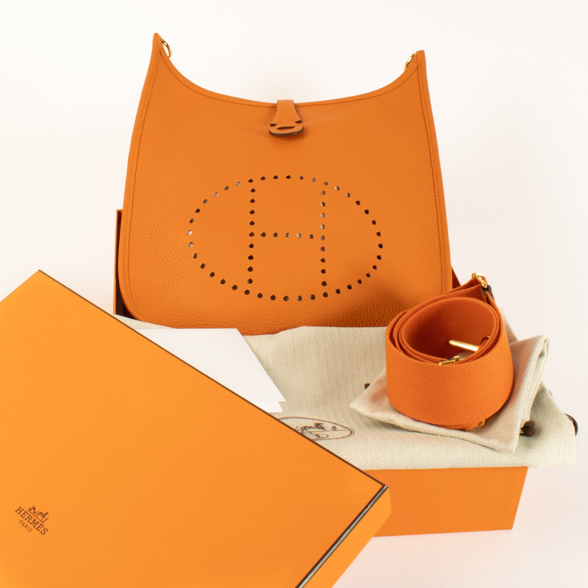 Hermès Evelyne III 29 Orange Clemence GHW