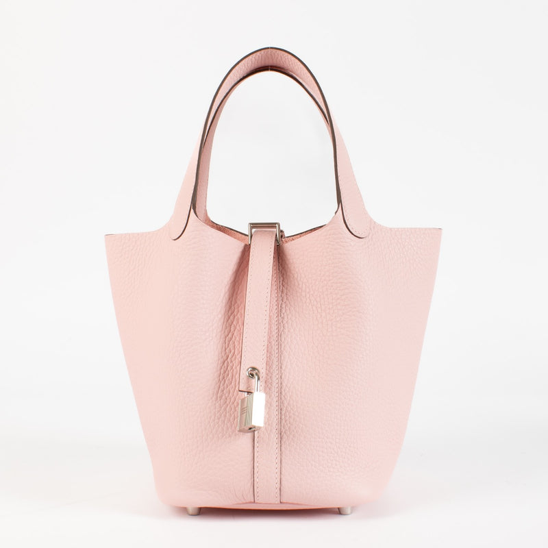 Hermès Picotin Lock 18 Rose Sakura Clemence PHW