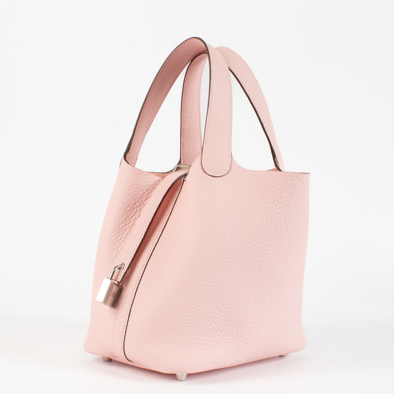 Hermès Picotin Lock 18 Rose Sakura Clemence PHW