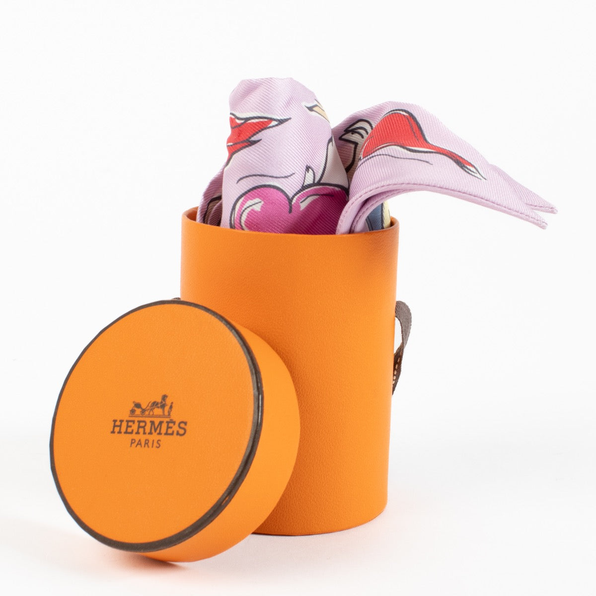 authentic preloved Hermès Mille et Un Lapins Pink Twilly Scarf on Labellov.com