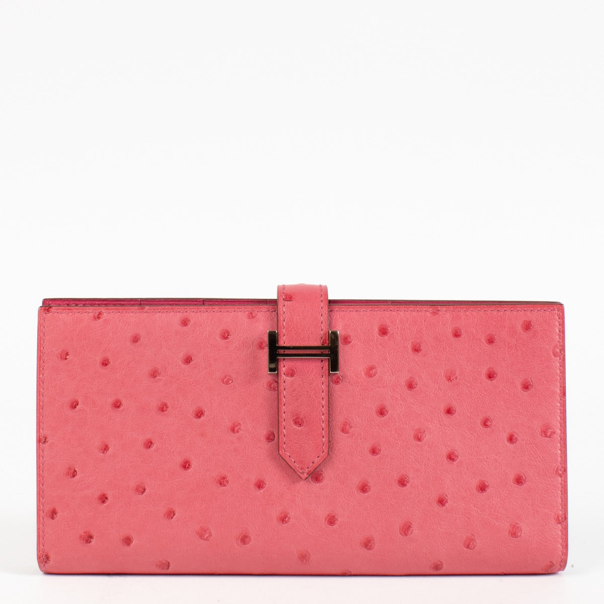shop 100% authentic second hand Hermès Bearn Pink Ostrich Long Wallet on Labellov.com