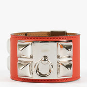 shop 100% authentic second hand Hermès Red Collier De Chien Bracelet - Size XS on Labellov.com