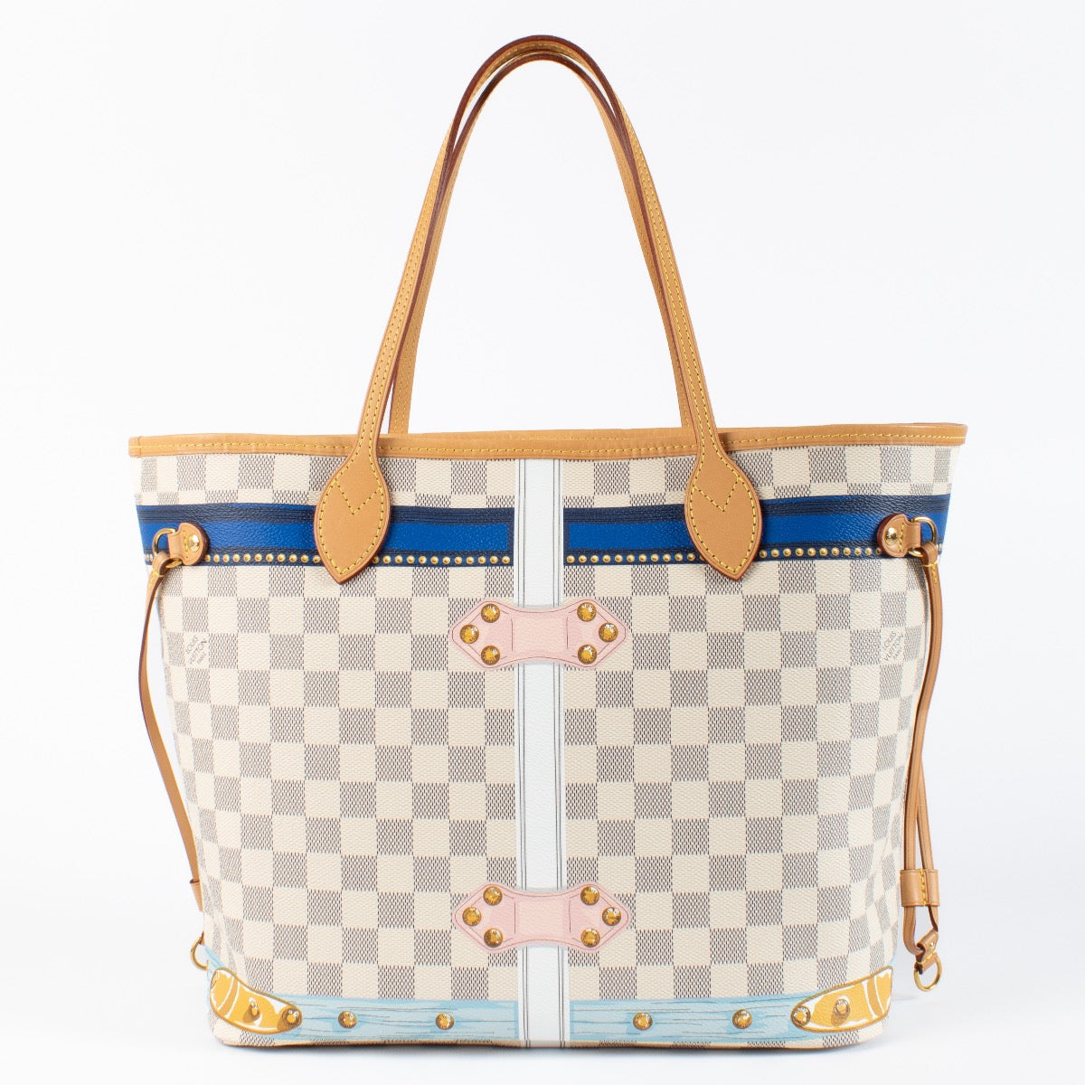 shop 100% authentic second hand Louis Vuitton Damier Azur Porto Cervo Neverfull MM on www.labellov.com