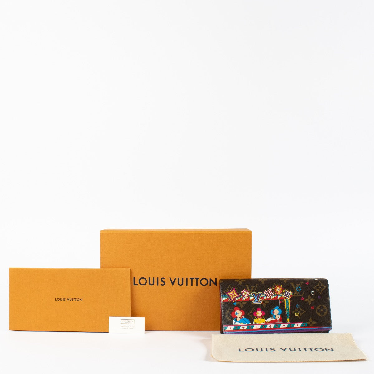 authentic preloved Louis Vuitton x Takashi Murakami Monogram Sarah Wallet on Labellov.com