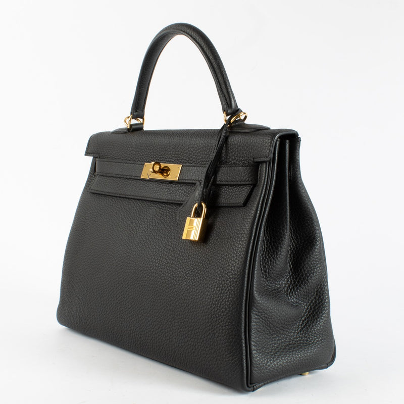 Hermès Kelly 32 Black Togo GHW