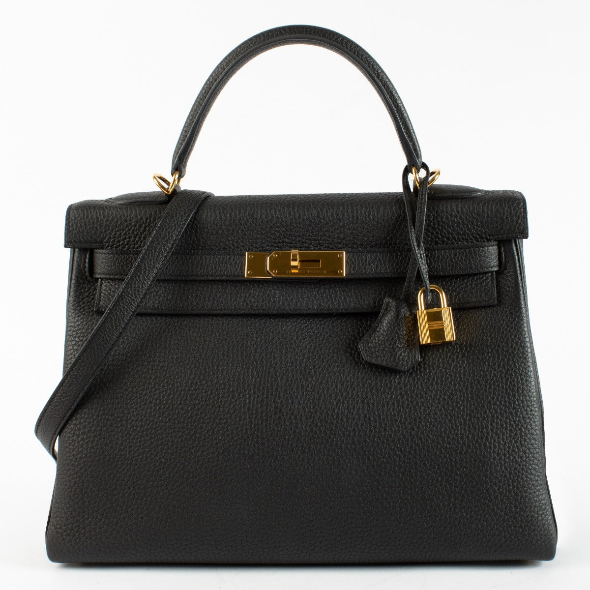 Hermès Kelly 32 Zwart Togo GHW