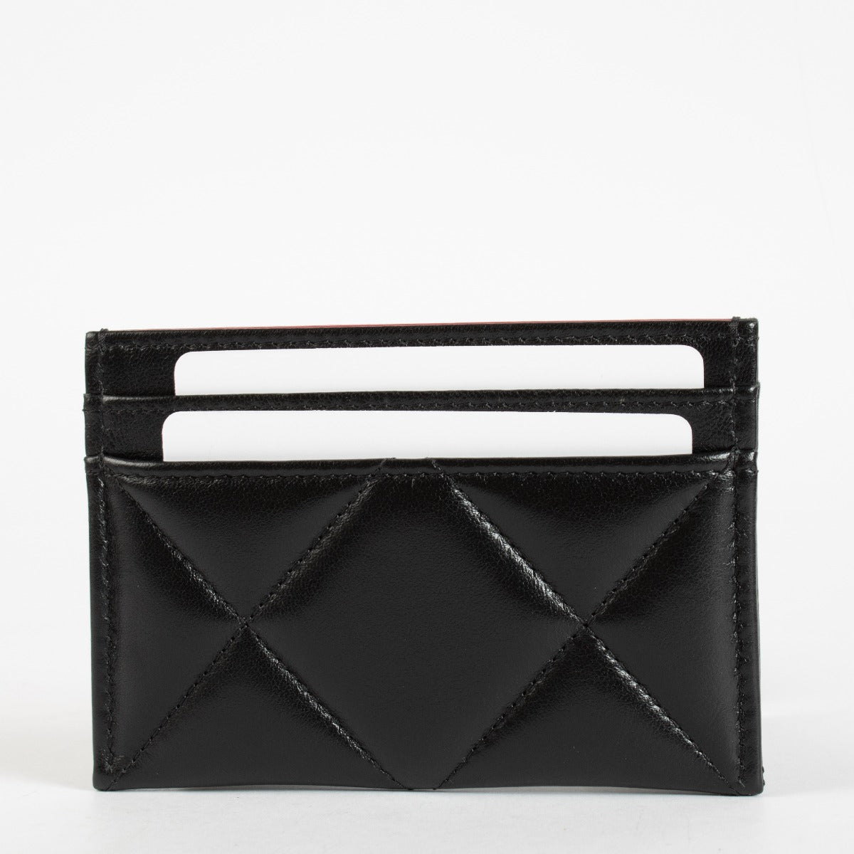 Chanel Black Shiny Lambskin Chanel 19 Card Holder