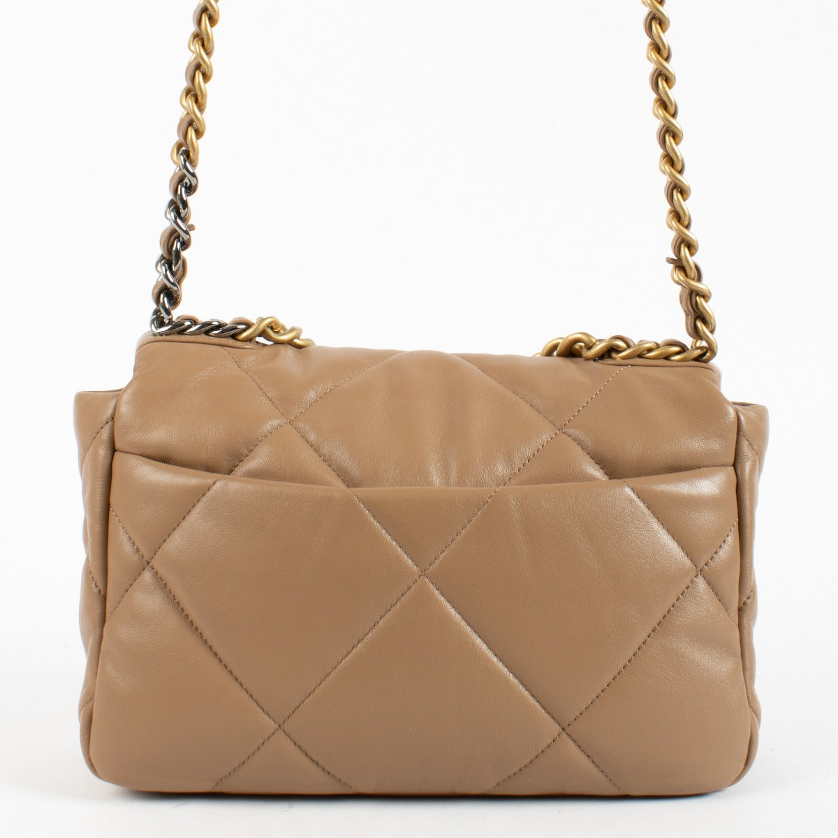 Chanel Dark Beige Lambskin Small Chanel 19 Bag