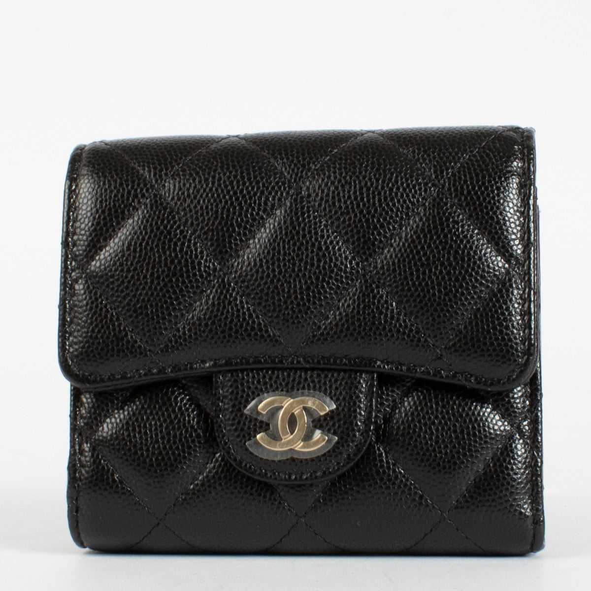Chanel Black Caviar Classic Small Flap Wallet