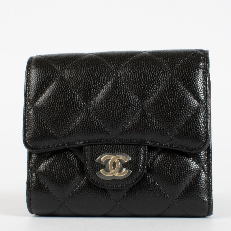 Chanel Black Caviar Classic Small Flap Wallet