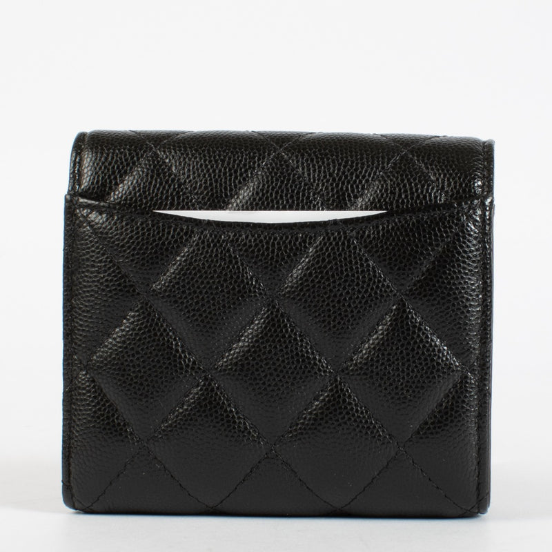 Chanel Black Caviar Classic Small Flap Wallet