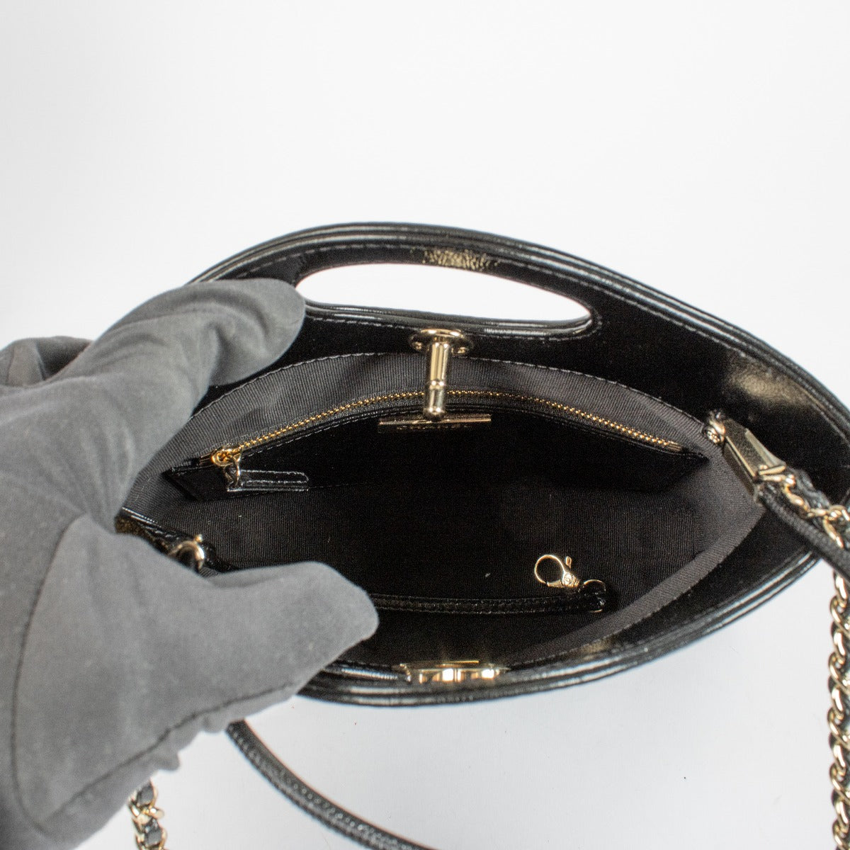 Chanel Black Shiny Lambskin Chanel 31 Mini Shopping Bag