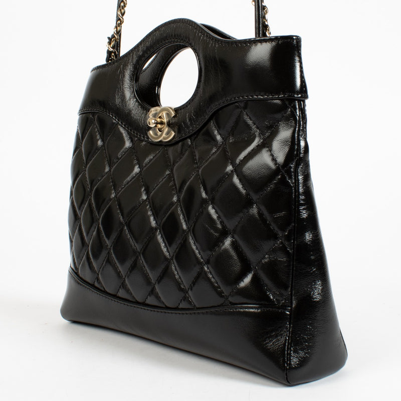 Chanel Black Shiny Lambskin Chanel 31 Mini Shopping Bag