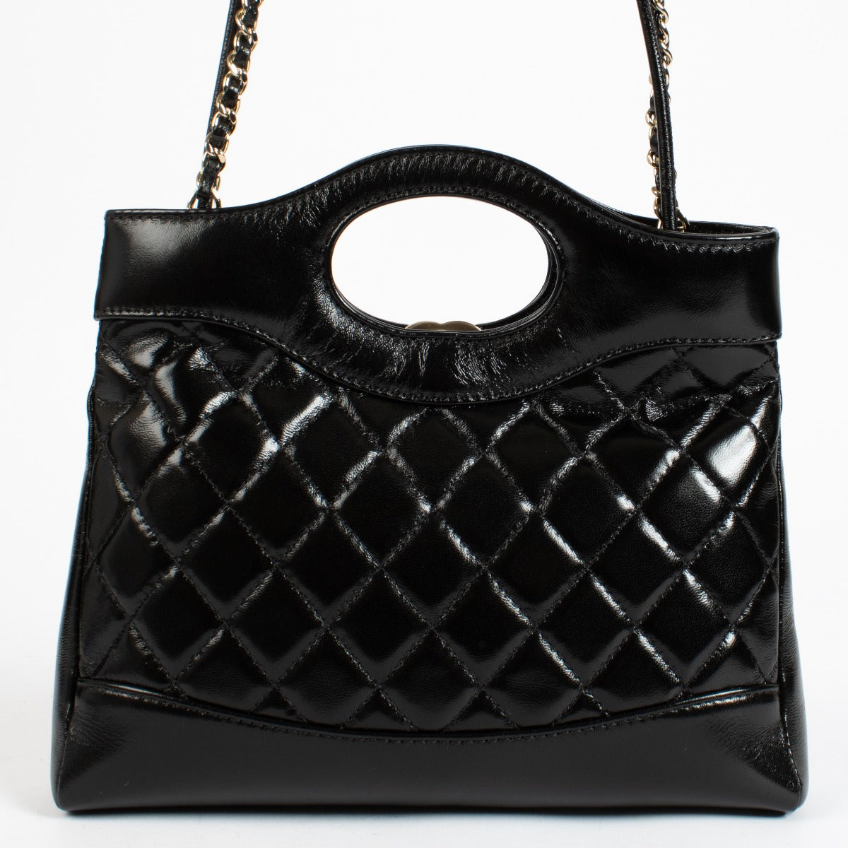 Chanel Black Shiny Lambskin Chanel 31 Mini Shopping Bag