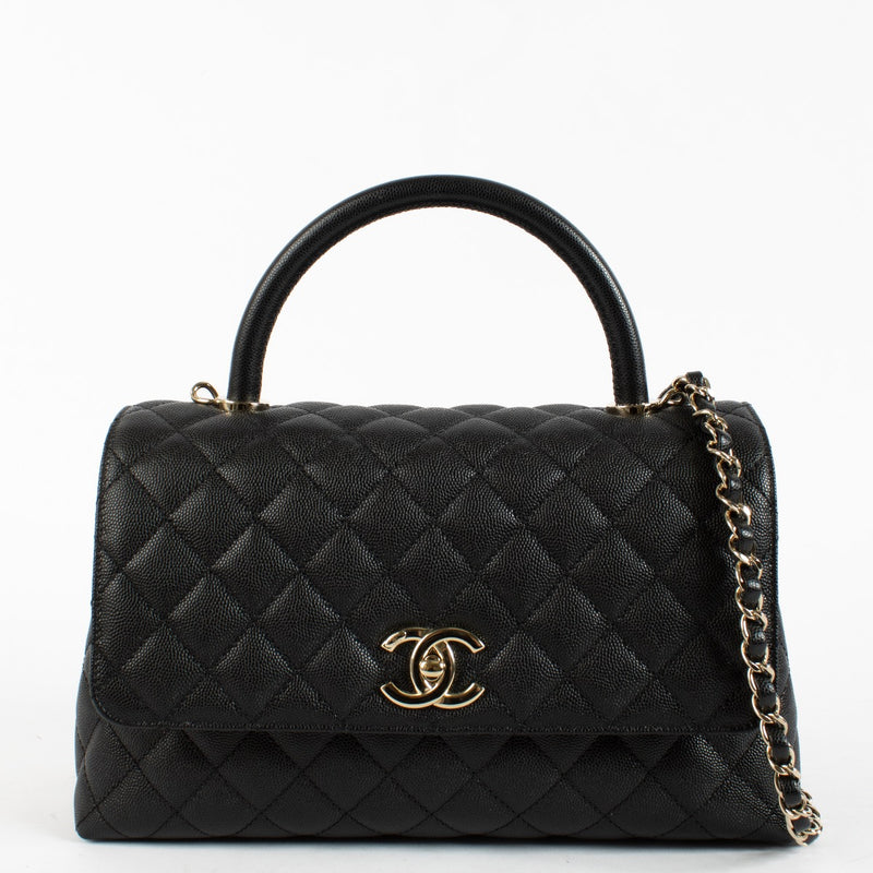 Chanel Black Caviar Medium Coco Handle Bag