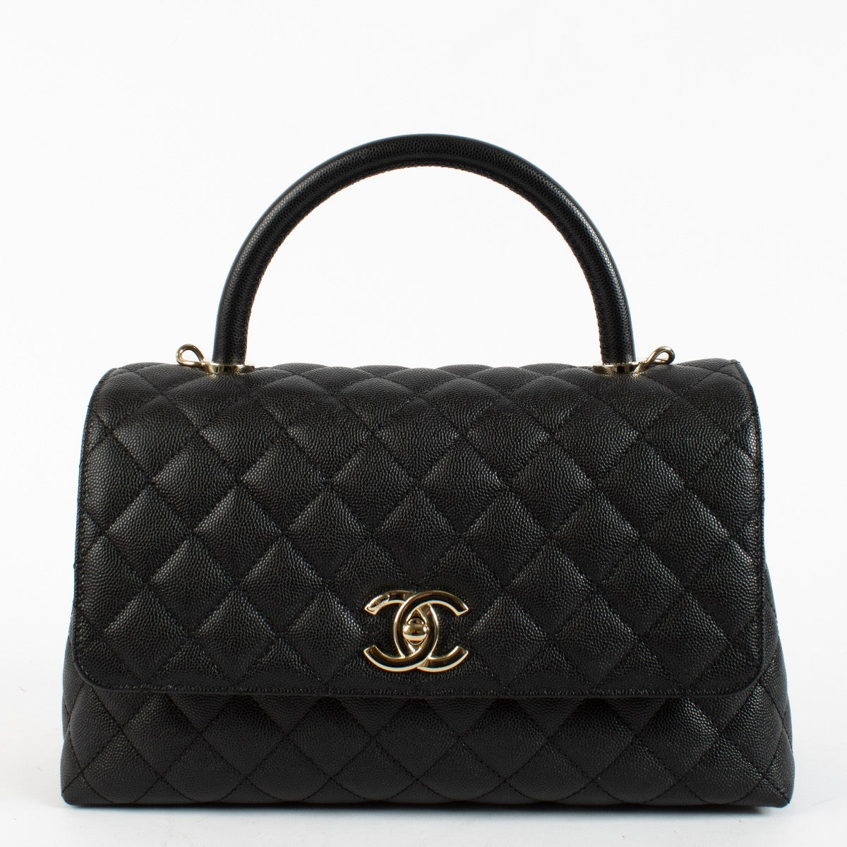 Chanel Black Caviar Medium Coco Handle Bag