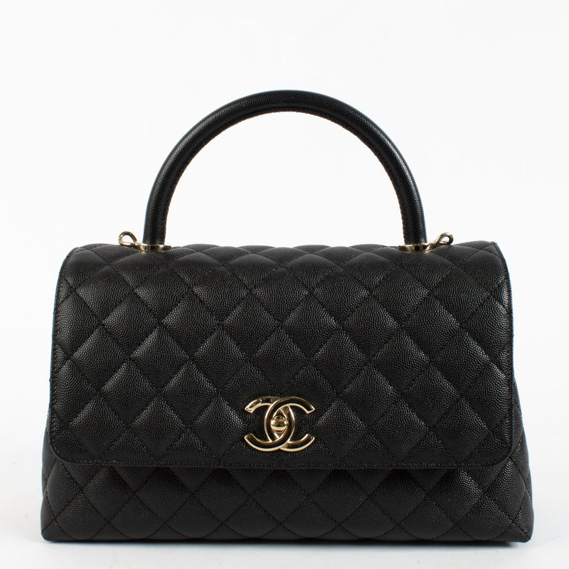 Chanel Black Caviar Medium Coco Handle Bag