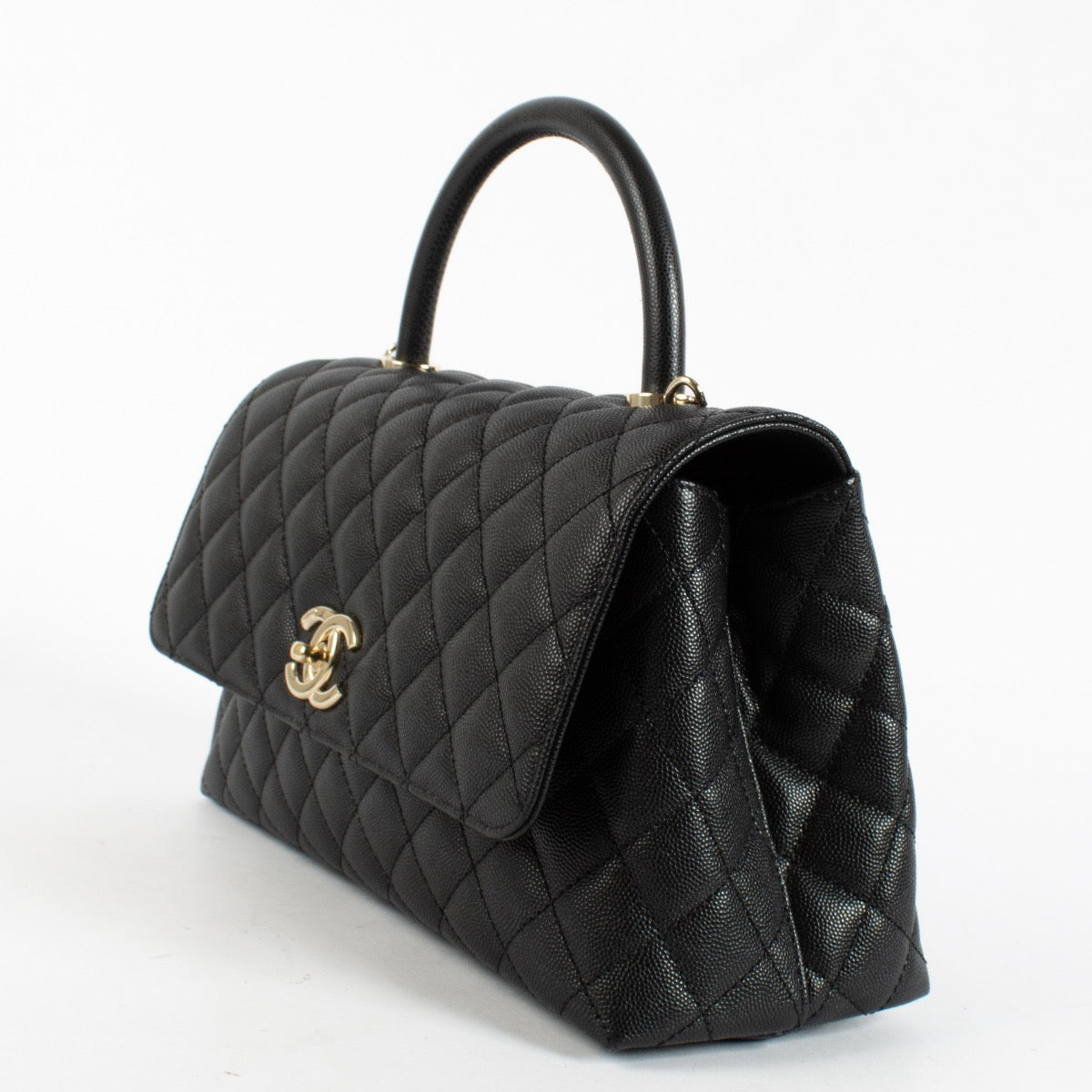 Chanel Black Caviar Medium Coco Handle Bag