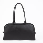 Authentic pre-loved Chanel Black Large Calfskin Bowling Shoulder Bag on Labellov.com