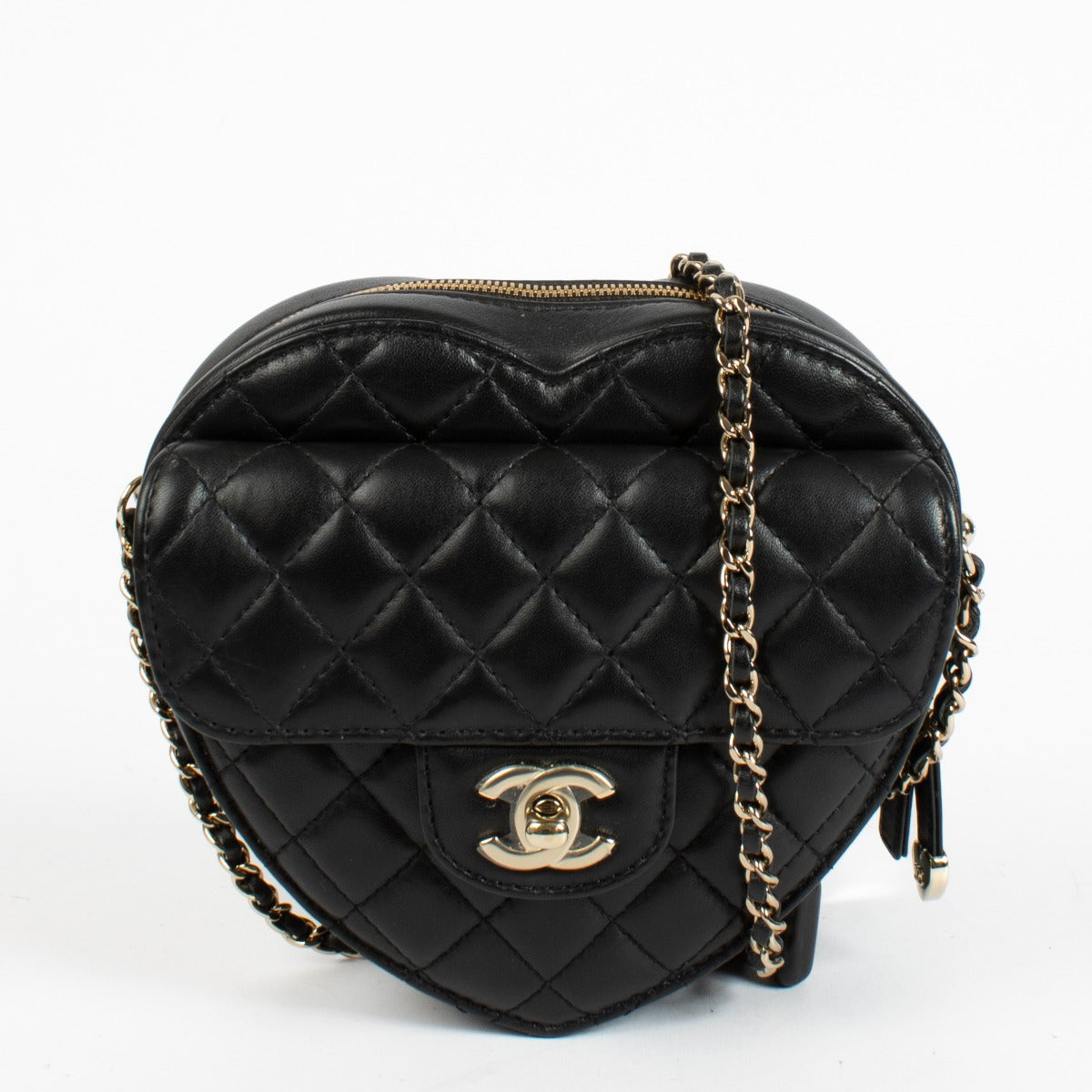 Sac Cœur Large Chanel 22S CC In Love en Agneau Noir