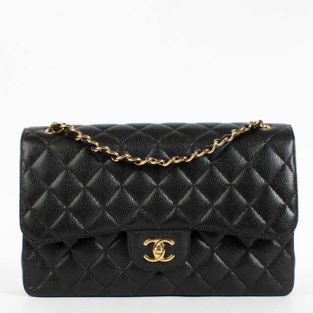 Shop the authentic Chanel Black Caviar Large Flap / Jumbo Classic Bag second hand on Labellov.com.
