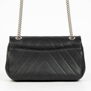 Authentic pre-loved Chanel Black Chevron Calfskin Mini Classic Rectangular Bag on Labellov.com