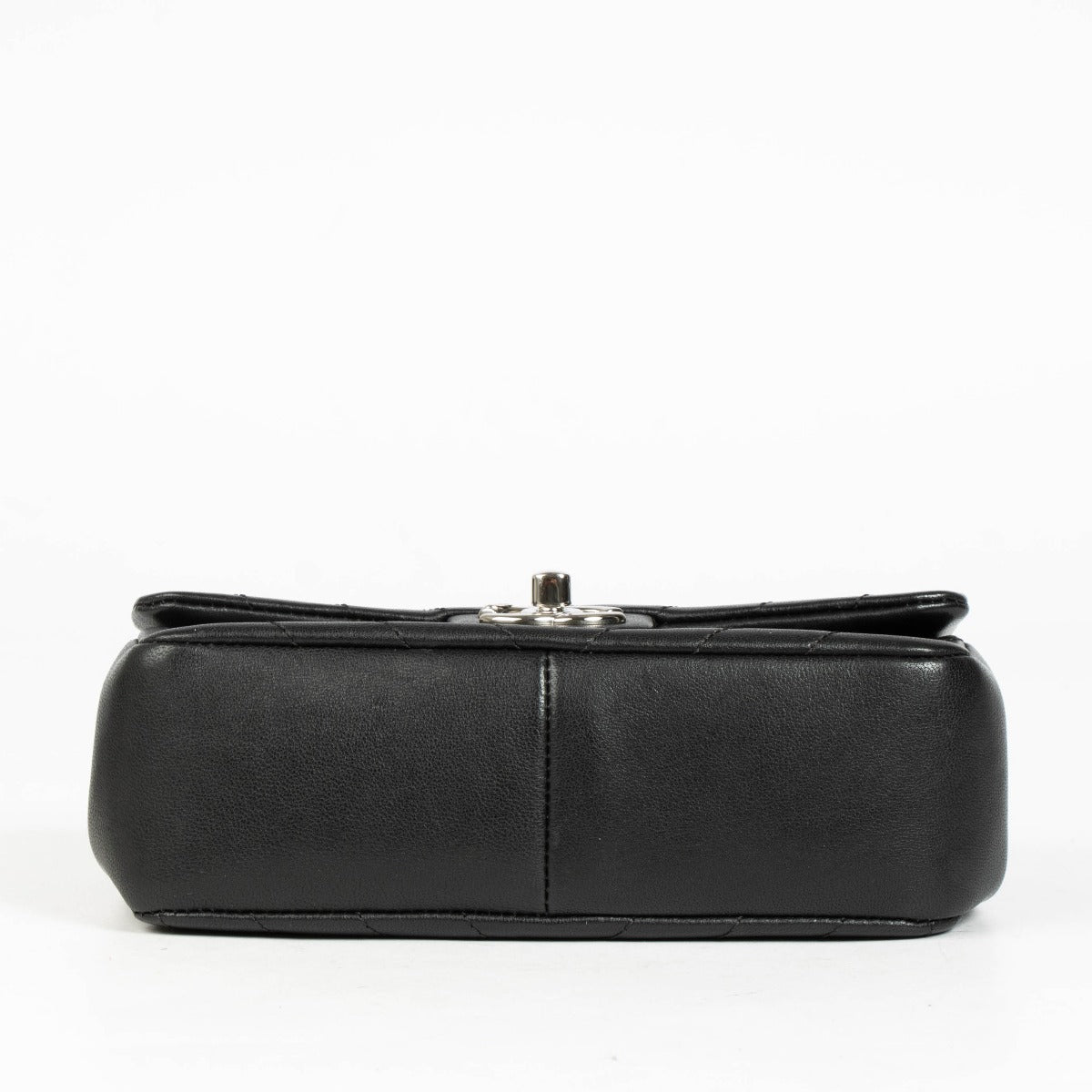 Authentic pre-loved Chanel Black Chevron Calfskin Mini Classic Rectangular Bag on Labellov.com