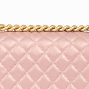 Authentic Chanel Pearly Pink Lambskin Small Boy Chanel Bag on Labellov.com