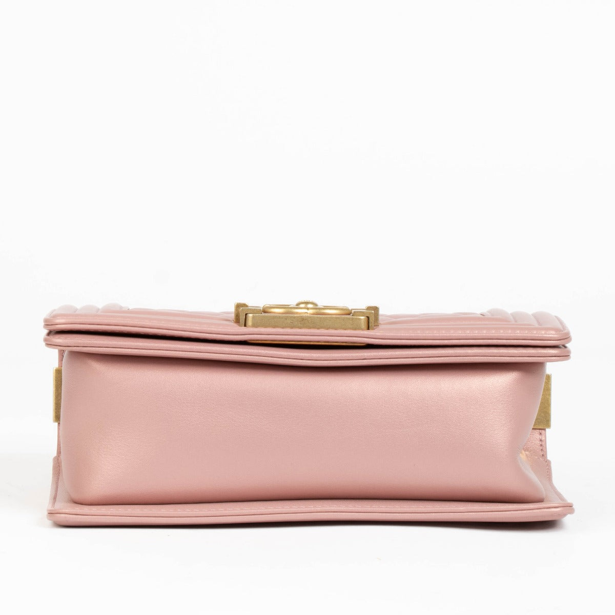 Authentic Chanel Pearly Pink Lambskin Small Boy Chanel Bag on Labellov.com