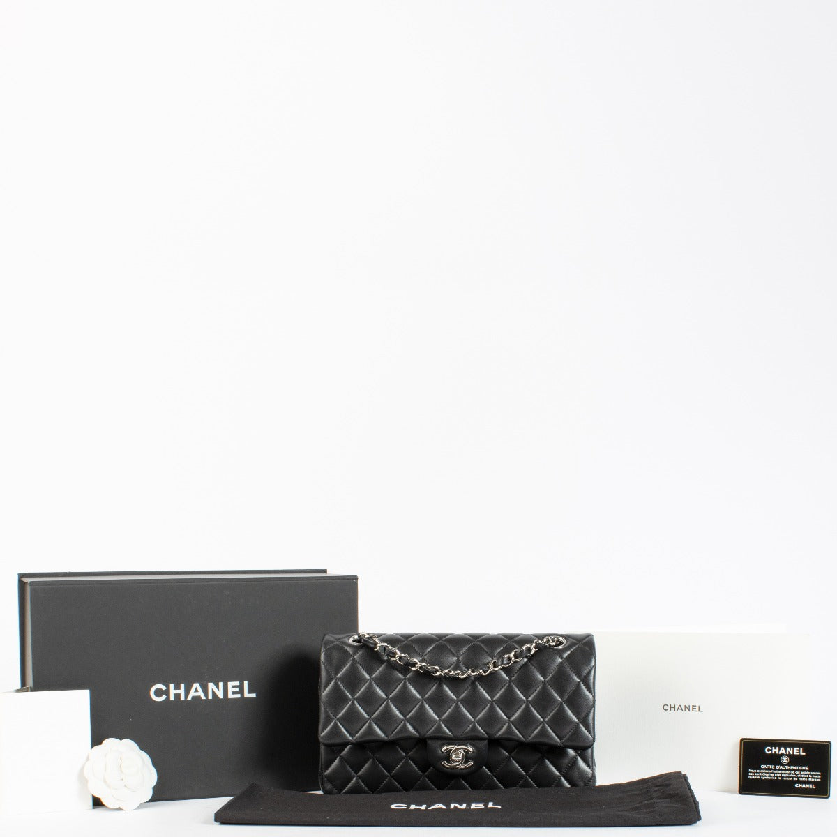 Chanel Zwarte Lamsleren Medium Classic 11.12 Tas