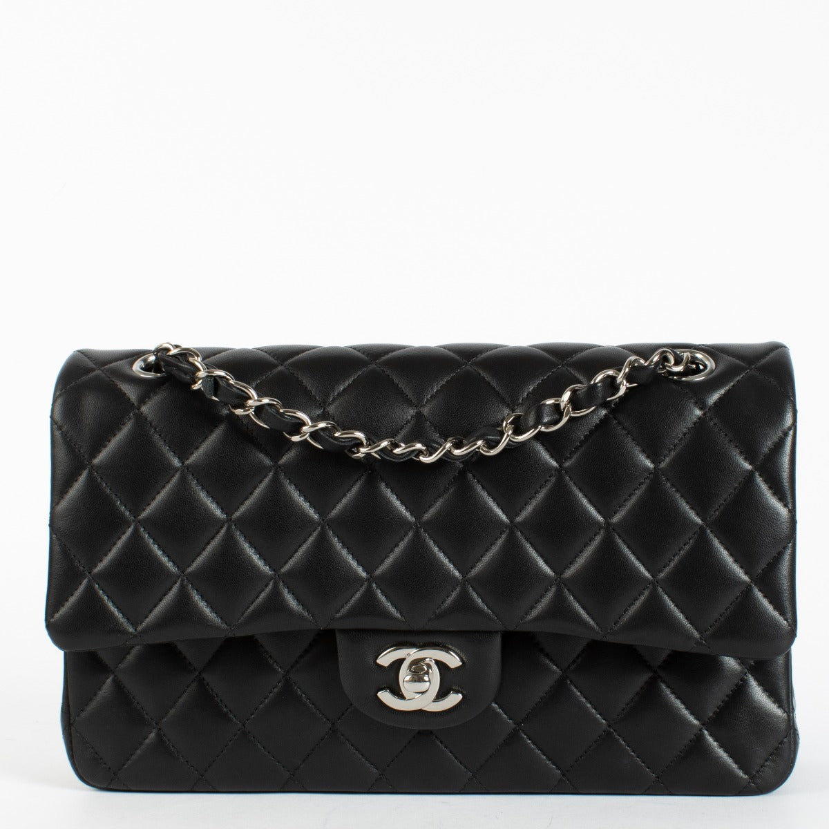 Chanel Zwarte Lamsleren Medium Classic 11.12 Tas