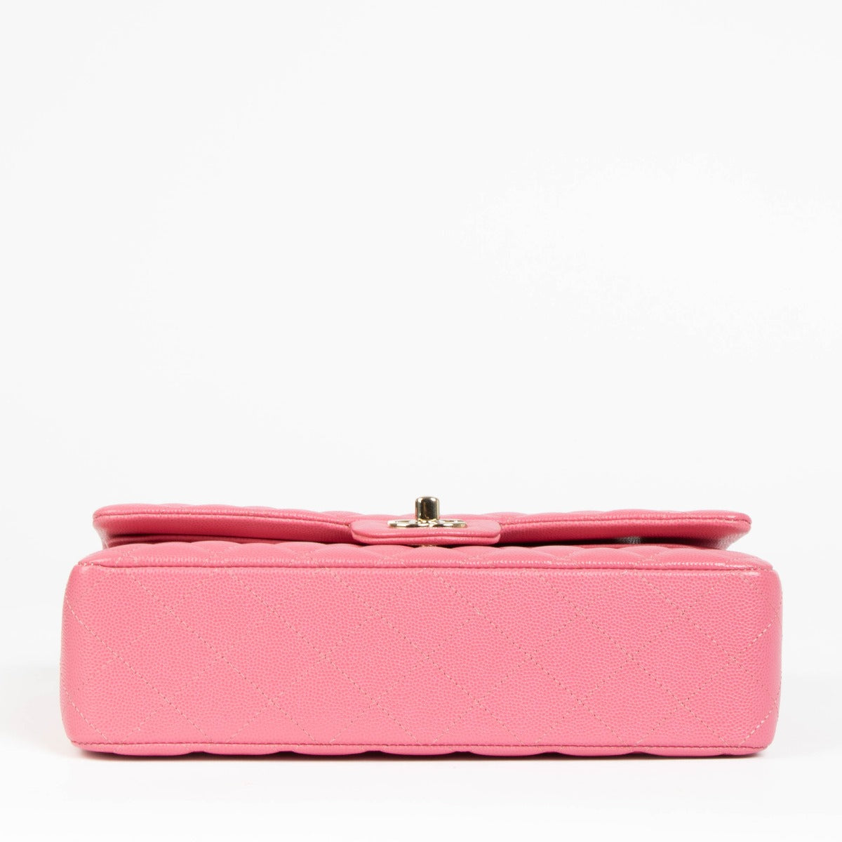 Chanel roze kaviaarleer Medium Classic 11.12 Tas