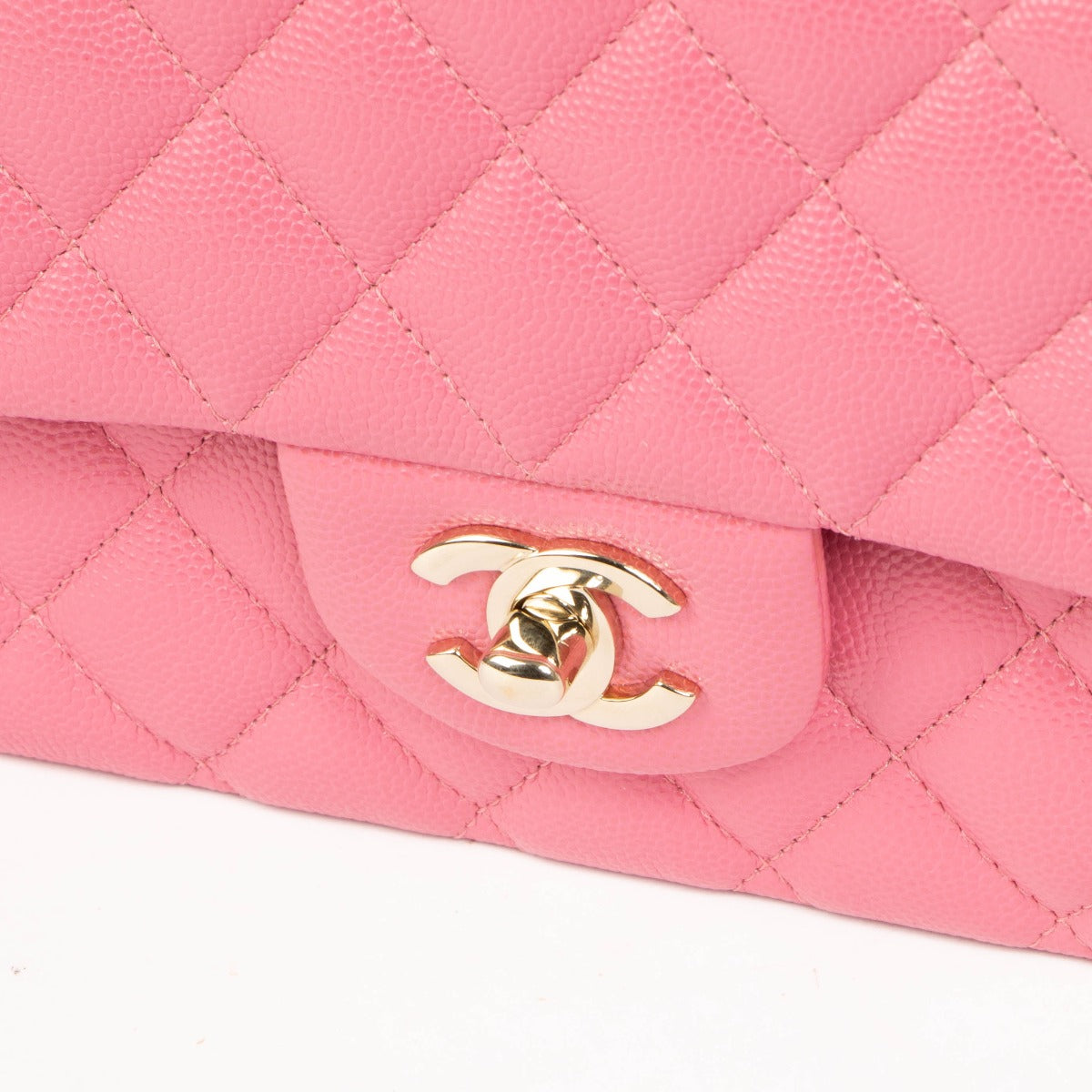 Chanel roze kaviaarleer Medium Classic 11.12 Tas