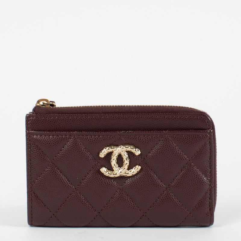 authentic preloved Chanel Compact Caviar Burgundy Wallet on Labellov.com