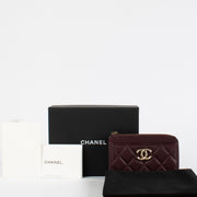 authentic preloved Chanel Compact Caviar Burgundy Wallet on Labellov.com