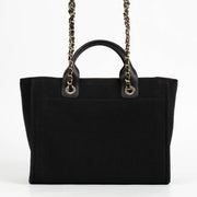 Authentic pre-loved Chanel Small Deauville Shopper Bag Black on Labellov.com